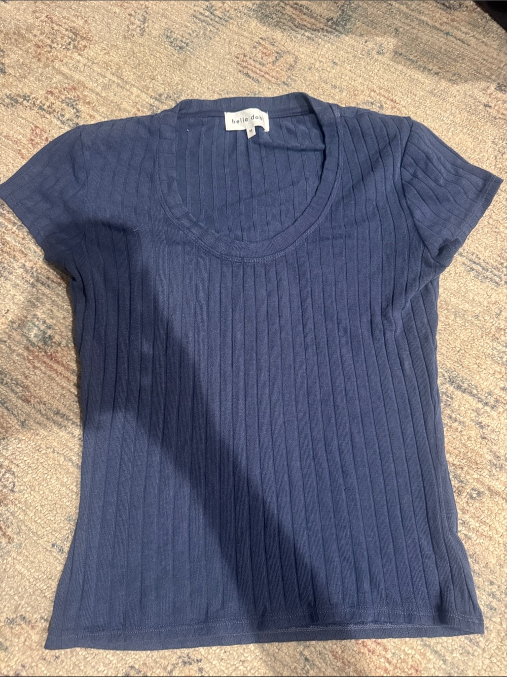 Bella Dahl Navy Ribbed Short Sleeve Tee
